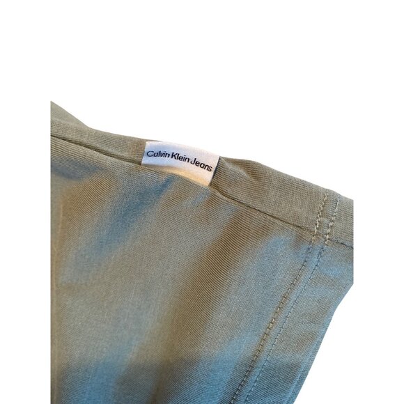 Calvin Klein Jeans Women's Sage Green Logo T-Shirt Large Performance Stretch - Picture 7 of 10